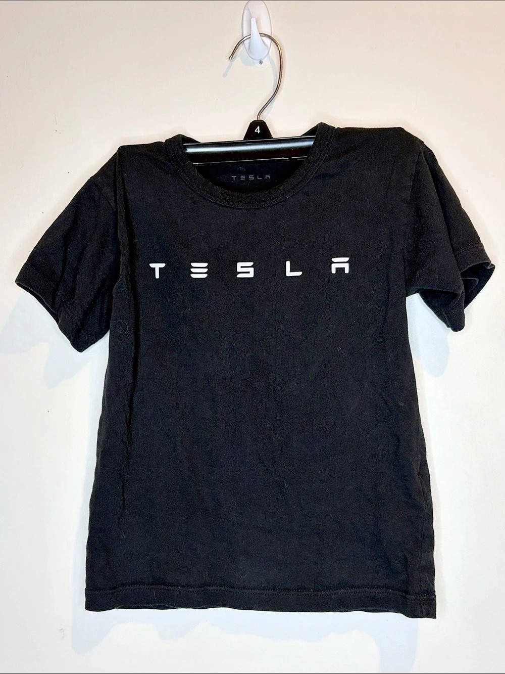 Tesla Kids Wordmark Logo T-Shirt Black Size 6